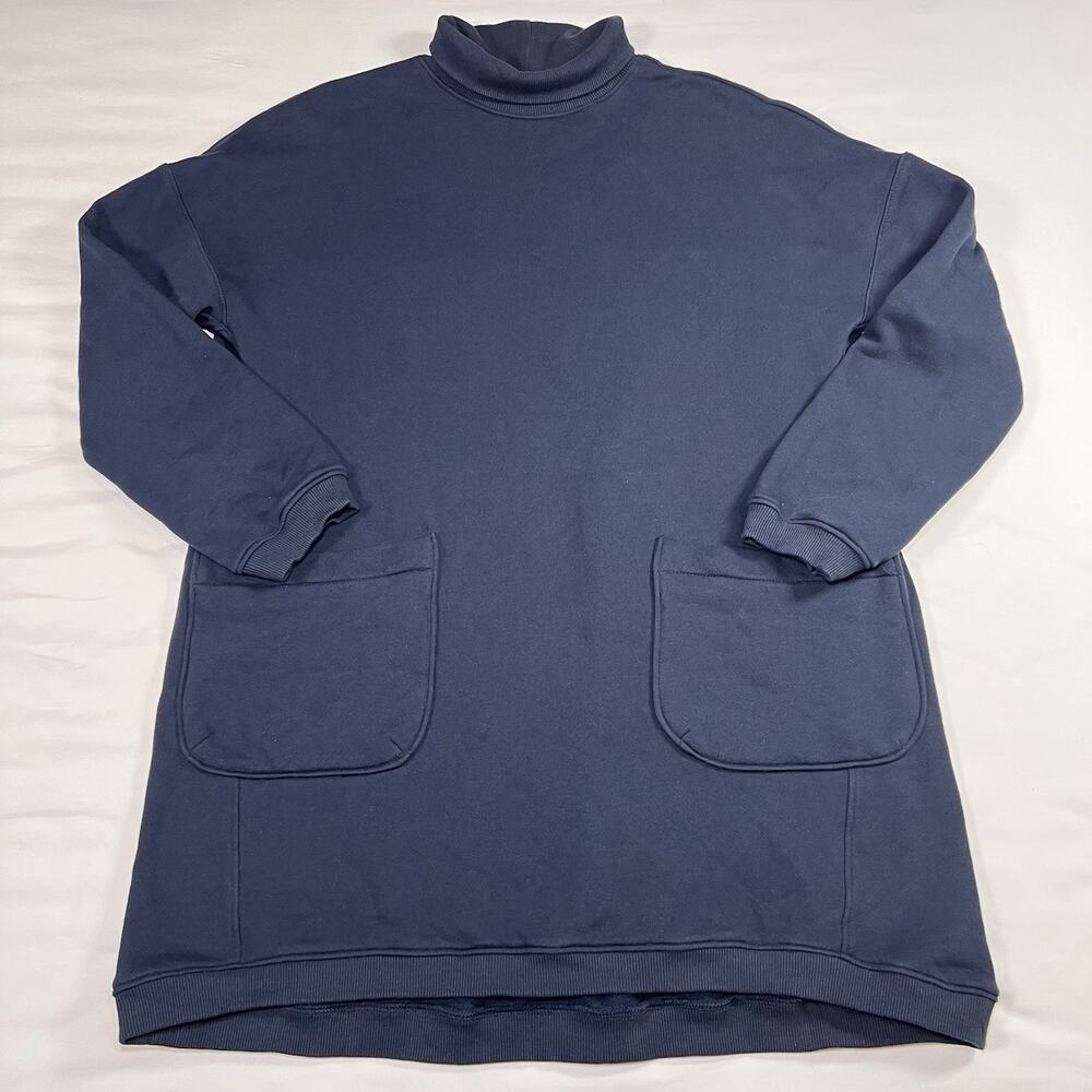 Pomander Place Dress Size XS Navy Blue Shift Porter Sweatshirt Tunic Tuckernuck